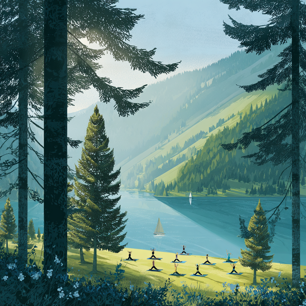 Інструктор йоги допомагає учню